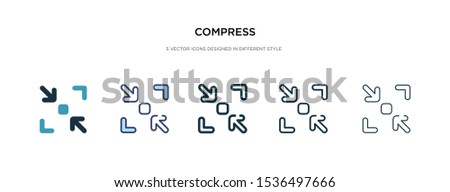 compress icon in different style vector illustration. two colored and black compress vector icons designed in filled, outline, line and stroke style can be used for web, mobile, ui