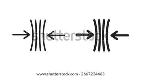 Compress icon. doodle graphics vectors