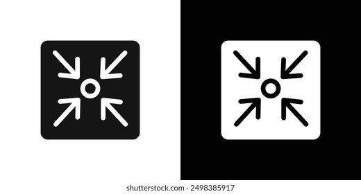 Compress icon flat line symbol set.