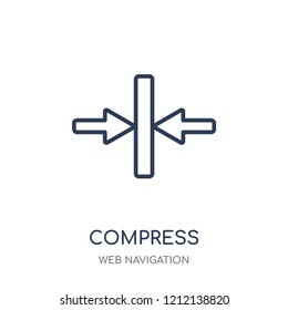Compress icon. Compress linear symbol design from Web navigation collection. Simple outline element vector illustration on white background.