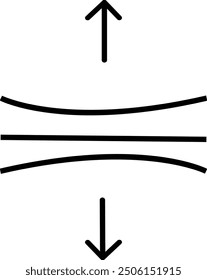 Compress icon. Pressure and shrink vector symbol. Elastic and flexible sign. Shock reduction icons. Shrink and push sign. vector flexible symbols element, isolated on transparent background.