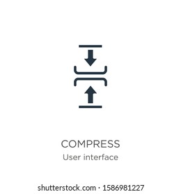 Compress icon vector. Trendy flat compress icon from user interface collection isolated on white background. Vector illustration can be used for web and mobile graphic design, logo, eps10