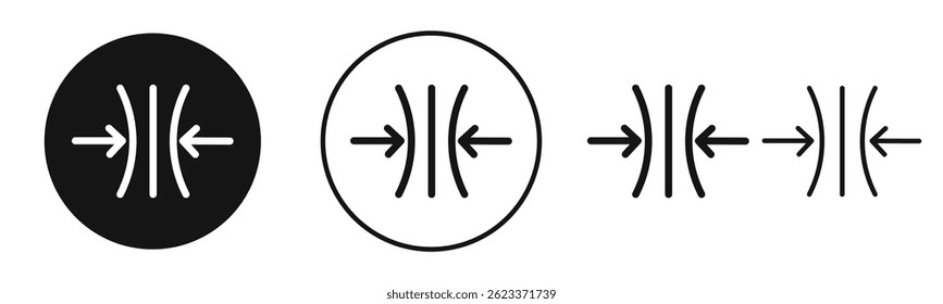 Comprimir iconos en negro sólido y estilo de línea de trazo