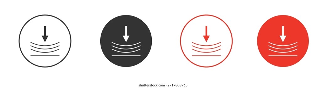 Comprimir iconos simple silueta plana Ilustración vectorial