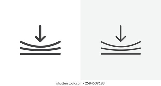 Compress icons vectors illustrations in black fill and liner versions