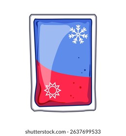compress reusable hot cold gel pack cartoon. ice flexible, durable microwaveable, freezer injury compress reusable hot cold gel pack sign. isolated symbol vector illustration