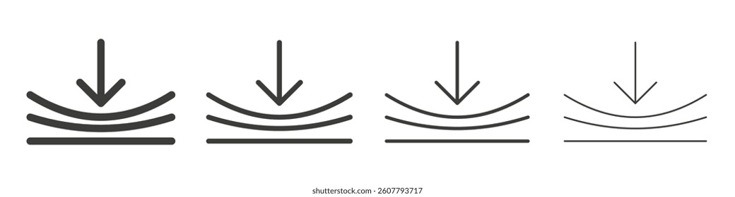Compress vector icons in black and blue colors
