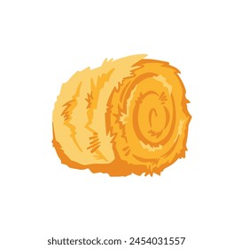 Compressed bale with hay color symbol. vector illustration