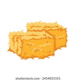 Compressed bales with hay color symbol. vector illustration