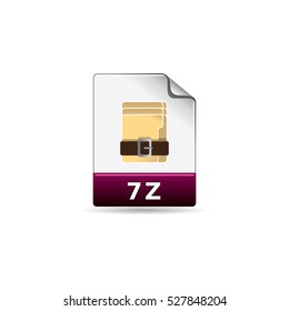 Compressed file format icon in color. Computer data software