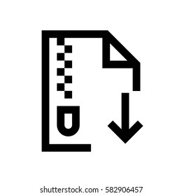Compressed file format mini line, icon background and graphic. The icon is black and white, linear  flat, vector, pixel perfect, minimal, suitable for web and print. 