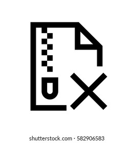 Compressed file format mini line, icon background and graphic. The icon is black and white, linear  flat, vector, pixel perfect, minimal, suitable for web and print. 