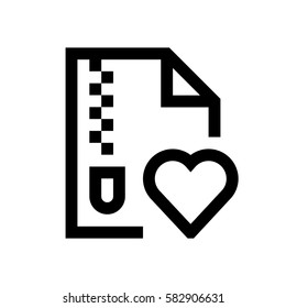 Compressed file format mini line, icon background and graphic. The icon is black and white, linear  flat, vector, pixel perfect, minimal, suitable for web and print. 