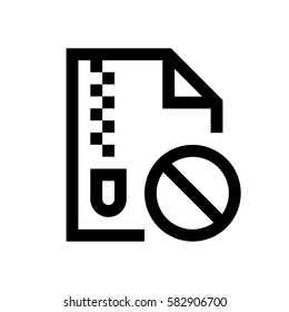 Compressed file format mini line, icon background and graphic. The icon is black and white, linear  flat, vector, pixel perfect, minimal, suitable for web and print. 