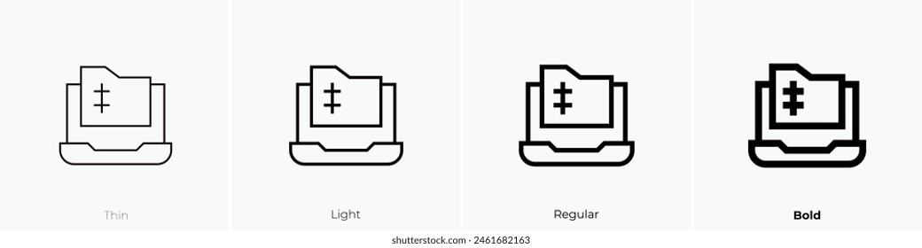 compressed file icon. Thin, Light Regular And Bold style design isolated on white background