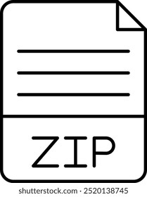 Compressed File Vector Line Icon Design
