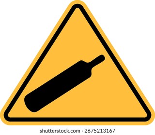 Comprimido de gas signo de advertencia de peligro Icono de seguridad de presión del cilindro Triángulo amarillo