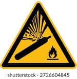 Compressed Gas sign vector illustration, GHS hazard pictograms, Labelling of Chemicals. Explosive, Flammable, Oxidizing, Corrosive, Toxic, Harmful, Health hazard and Environmental hazard. Hazard icons