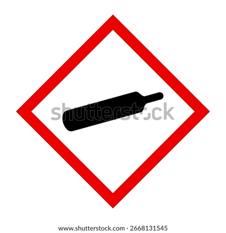 Compressed Gas sign vector illustration, GHS hazard pictograms, Labelling of Chemicals. Explosive, Flammable, Oxidizing, Corrosive, Toxic, Harmful, Health hazard and Environmental hazard. Hazard icons