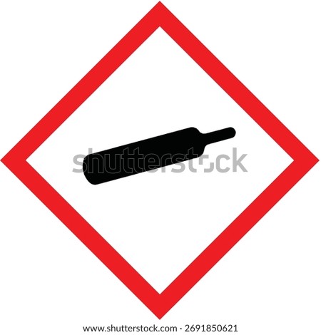 Compressed Gas sign vector illustration, GHS hazard pictograms, Labelling of Chemicals. Explosive, Flammable, Oxidizing, Corrosive, Toxic, Harmful, Health hazard and Environmental hazard. Hazard icons