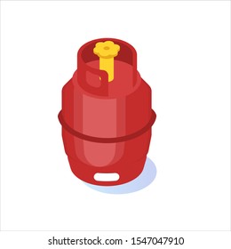 Compressed gas, tank balloon storages isometric icon. Vector illustration