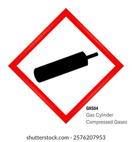Compressed gas warning sign. Globally harmonized system hazard pictograms symbol. Warning symbol GHS icon. Safety Sign. Danger zone.