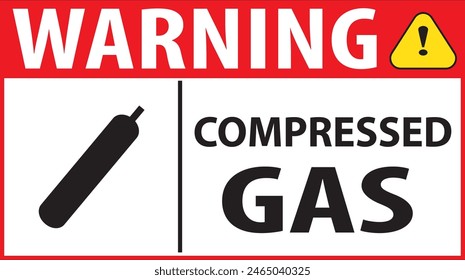 Compressed gas warning sign notice for industrial safety