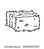 Compressed hay bale line outline symbol. vector illustration