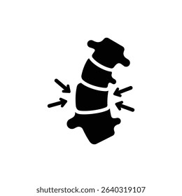 Compressed Vertebra Spine With Arrows Medical Illustration