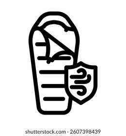 compression bag sleeping bag line icon vector. compression bag sleeping bag sign. isolated contour symbol black illustration