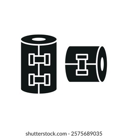 Compression bandage icon, blending simplicity with functionality, perfect for illustrating first aid concepts or wellness-related designs