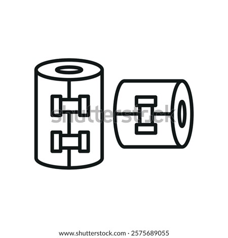 Compression bandage icon, blending simplicity with functionality, perfect for illustrating first aid concepts or wellness-related designs