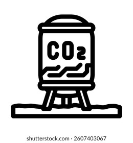 compression carbon line icon vector. compression carbon sign. isolated contour symbol black illustration
