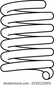 mola helicoidal de compressão. Ilustração de contorno de vetor.