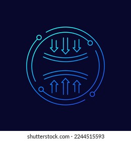 compression icon, linear vector design