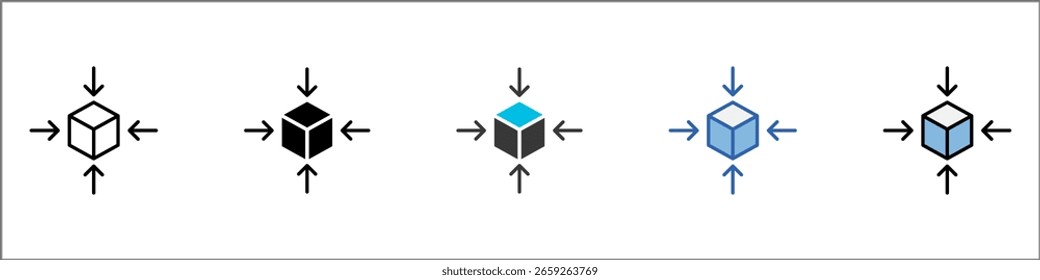 Komprimierungs-Symbolpaket - Multistyle-Illustration