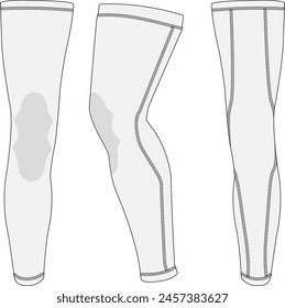 Compression leg sleeve fashion flat sketch vector illustration template 