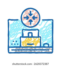 kompression pharmazeutische produktion doodle symbol skizze vektor. Zeichen für die pharmazeutische Kompression. einzelne Symbolgrafik