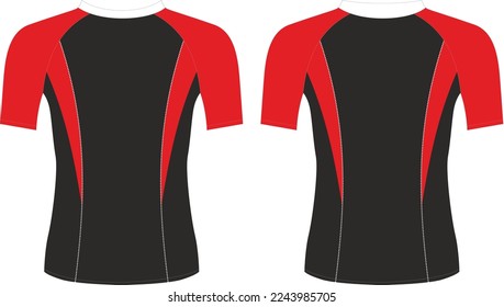 Compression Rash Guard Design, Template design front back view