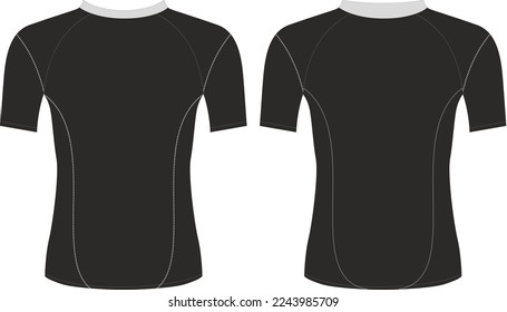 Compression Rash Guard Design, Template design front back view