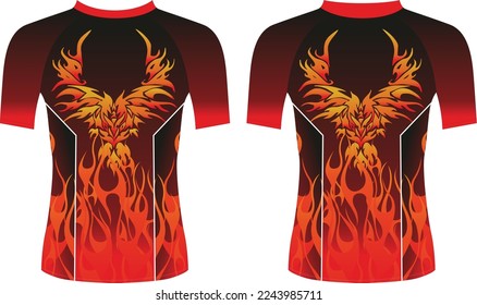 Compression Rash Guard Design, Template design front back view