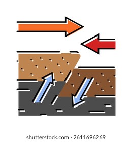 compression reverse earthquake color icon vector. compression reverse earthquake sign. isolated symbol illustration