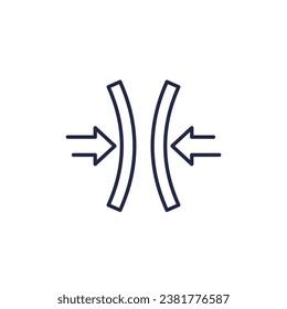 compression or squeeze icon, line vector