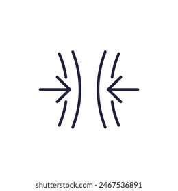 compression or squeeze icon, line vector