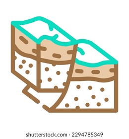 vector de icono de color de empuje de compresión. señal de terremoto de empuje de compresión. ilustración de símbolo aislado