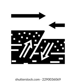 compression thrust earthquake glyph icon vector. compression thrust earthquake sign. isolated symbol illustration