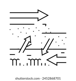 compression thrust earthquake line icon vector. compression thrust earthquake sign. isolated contour symbol black illustration