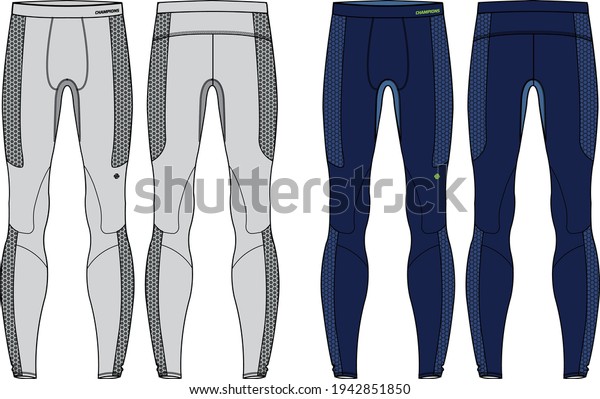 Compression Tights Pants Design Vector Template Stock Vector (Royalty ...