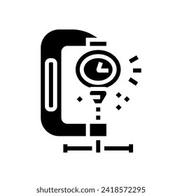 vector de icono de glifo de administración de tiempo de compresión. signo de administración de tiempo de compresión. ilustración de símbolo aislado