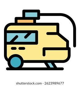 Symbol für Kompressorausrüstung. Umriss Kompressor Ausrüstung Vektorsymbol Farbe flach einzeln